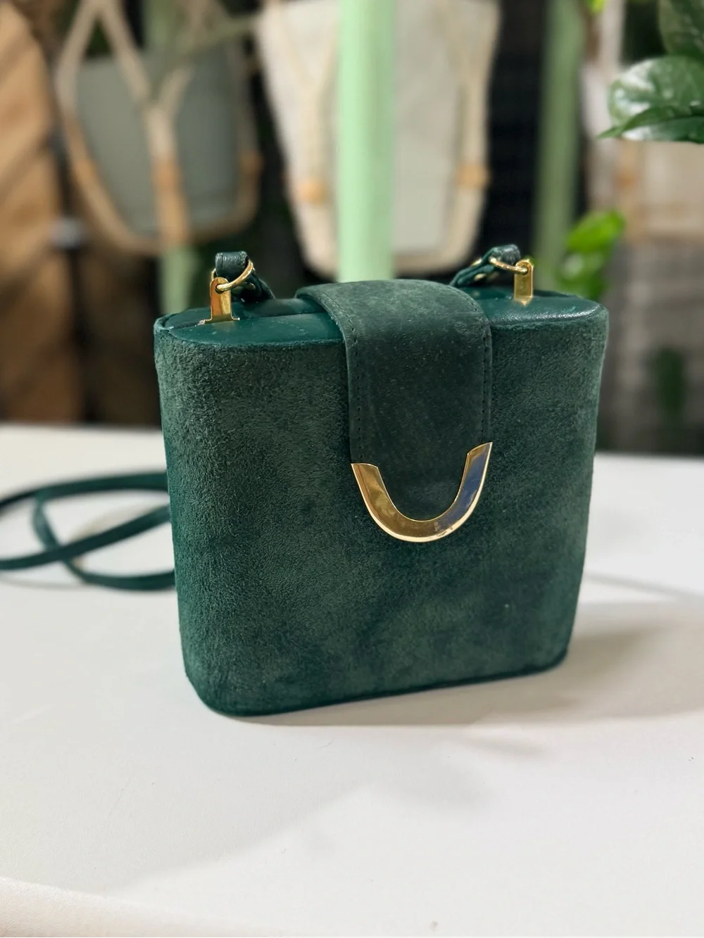 Andè Vintage RARE FIND Green Leather Crossbody Bag